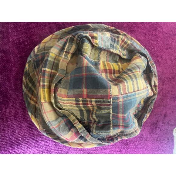 Vintage AMERICAN EAGLE Madras Plaid Hat Size S/M PREPPY VACATION TRAVEL - Picture 4 of 4
